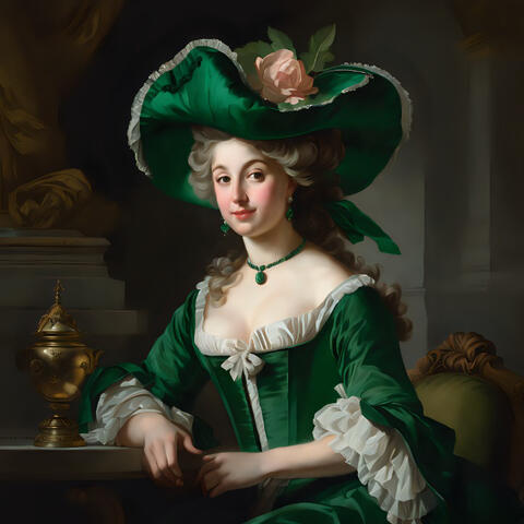 Portrait of a lady in emerald dress, by Imagine AI